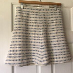 J Crew blue/gold print miniskirt sz 6